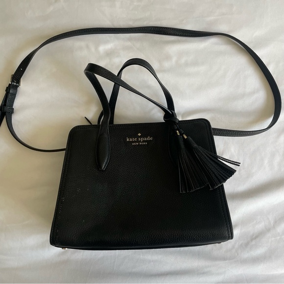 Kate Spade Rowe Small Zip Satchel Purse Crossbody Bag Pebbled Leather Classic - Picture 1 of 14